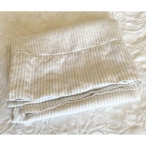 SIMPLE & OPULENCE STANDARD PILLOWCASE 100% LINEN NATURAL Tan Strip oatmeal
